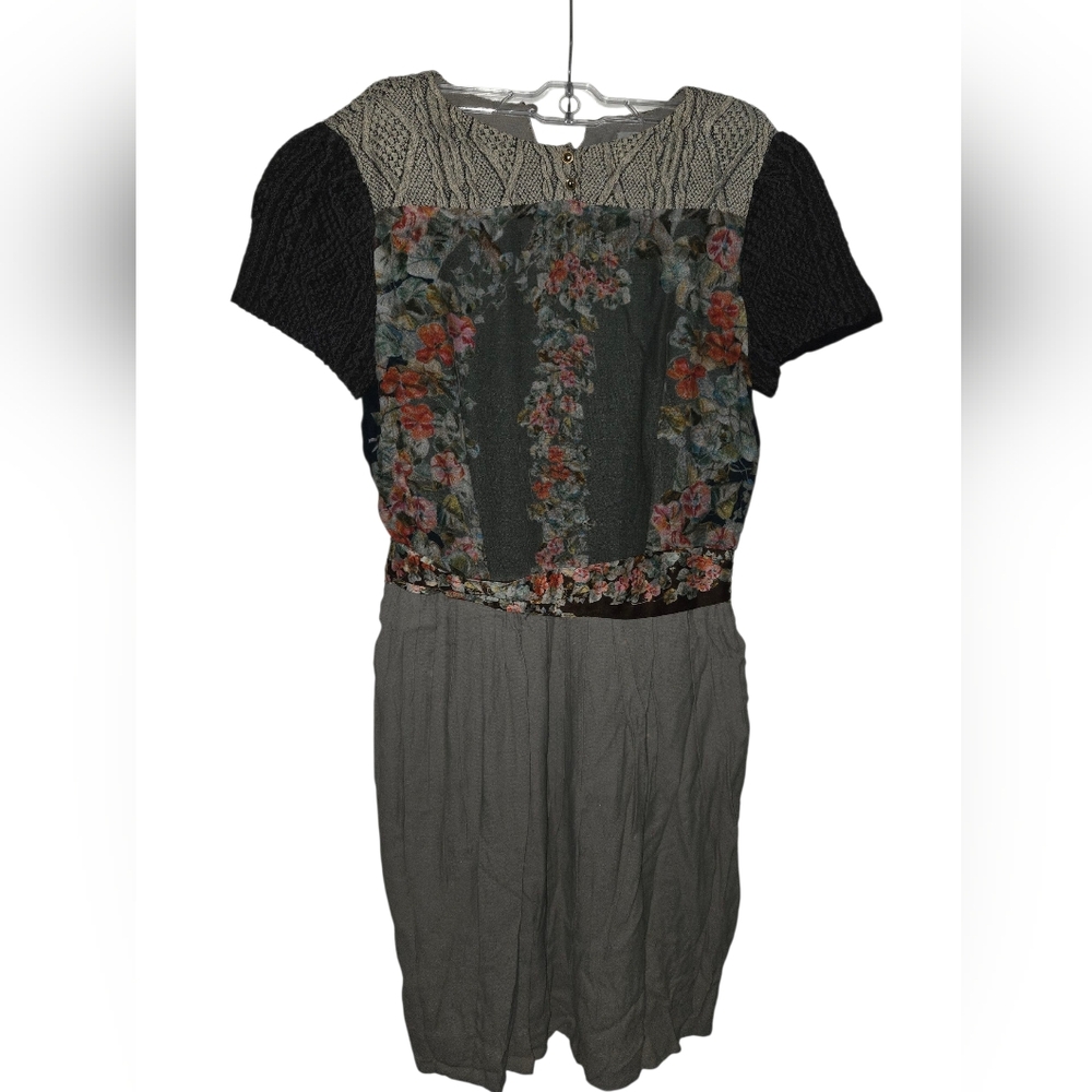 Anthropologie Ailanto Agnita Gray Floral Dress Size XXS-XS?
